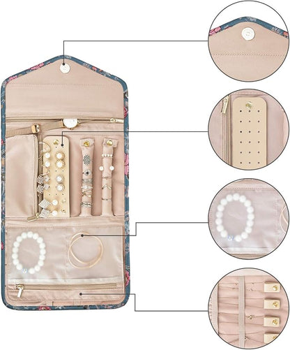 BAGSMART Travel Jewellery Organiser Roll Foldable Jewelry Case - Image 7