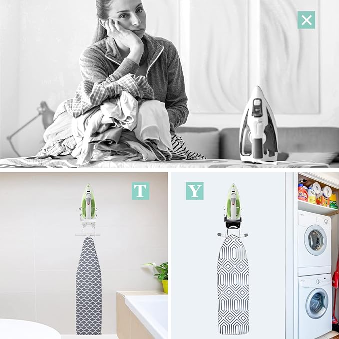Wall Mount Iron Board Hanger and Ironing Board Storage Organizer Shelf - Image 5