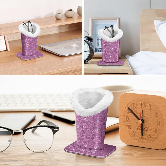 Fintie Plush Lined Eyeglasses Holder, Glasses Stand Case, Anti-scratch Glasses - Image 5