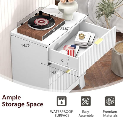 Fluted Dresser for Bedroom, 3 Drawer Dresser for Closet, Storage Cabinet and - Image 7