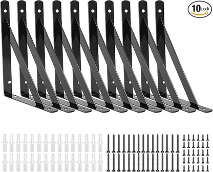 10 Pack L10 x H 6" Heavy Duty Shelf Brackets by Unknown