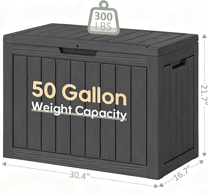Outdoor Storage Box, Resin Deck Boxes Indoor and outdoor, Waterproof Storage - Image 6