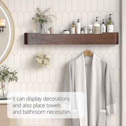 Coat Rack Wall Mount with Hidden Hooks Modern Key Holder Wood Entryway Hook - Image 6