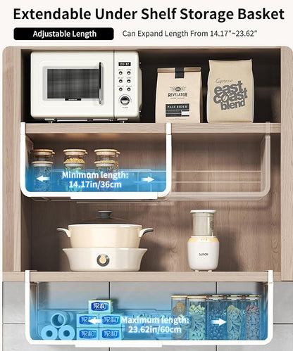 Expandable Under Shelf Basket Organizer, Under Shelf Storage, Hanging Baskets - Image 3
