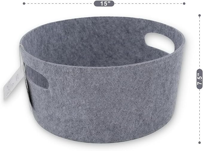 Welaxy Large Storage Basket Felt Open Storage Bins Desk Organize bin Shelf Box - Image 7
