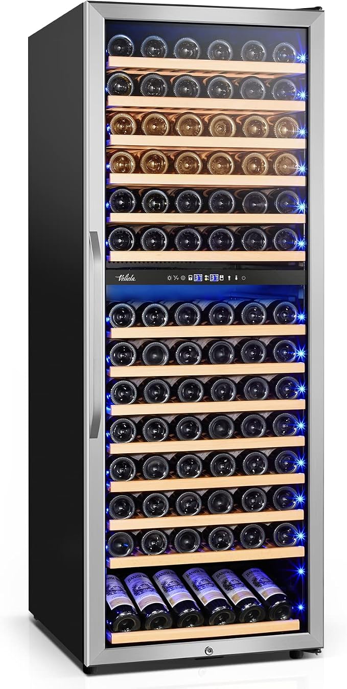 24 Inch Wine Cooler Fridge Dual Zone, Professional Large Capacity High Wine by Velieta-SpecialistinFridge