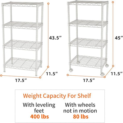 SINGAYE 4 Small Shelves Storage Shelf Wire Shelving Unit Metal Shelf Adjustable - Image 3