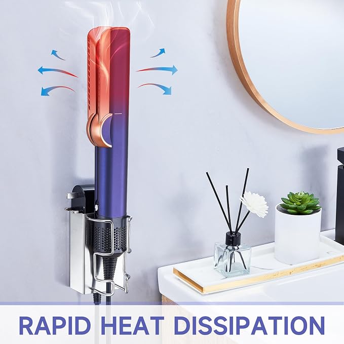 Hair Straightener Holder Wall Mounted, Hair Tool Organizer Stainless Steel - Image 6