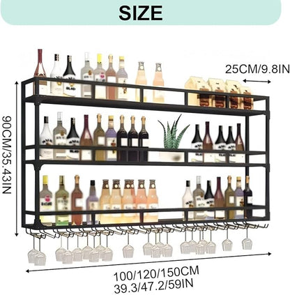 47.2in Wall Mounted Wine Rack, Wine Rack Wall Mounted - Image 2