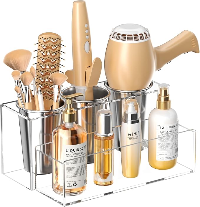 HIIMIEI Hair Tool Organizer, Acrylic Hair Dryer Holder, Bathroom Countertop by HIIMIEI