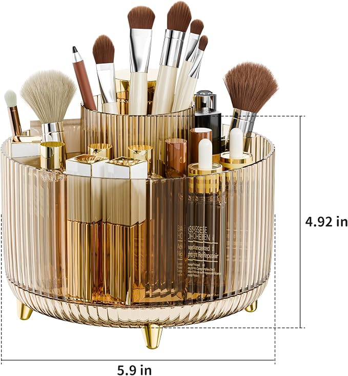 360° Rotate Makeup Brush Holder Organizer, Makeup Organizers Countertop - Image 4