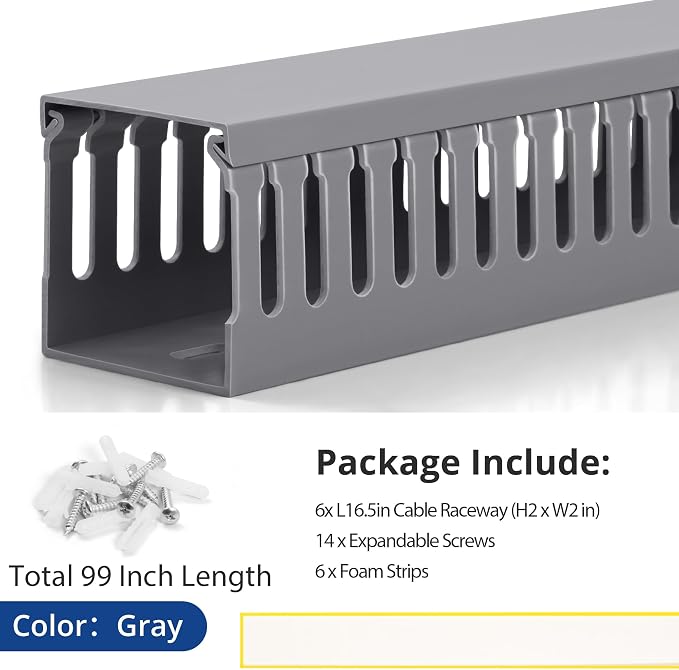ZhiYo 99in Professional Server Rack Cable Management Raceway, H2in x W2in Cable - Image 5