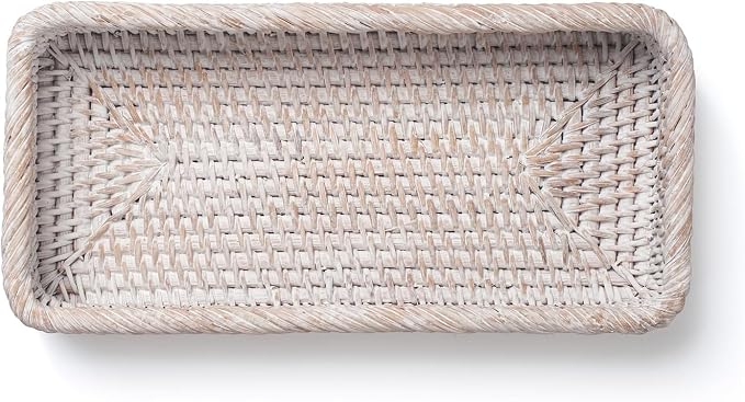 Rattan Bathroom Vanity Tray, Toilet Tank Tray, Toilet Basket Tank Topper - Image 4