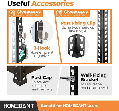 HOMEDANT 5 Tier Storage Shelves Adjustable Laminated Boltless Garage Metal - Image 5