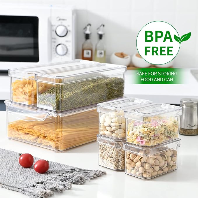 14-Pack Clear Fridge Organizer Bins - Image 8