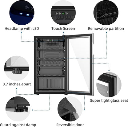 126 Can Freestanding Beverage Refrigerator, 3.2 Cu. Ft Drink Fridge - Image 2