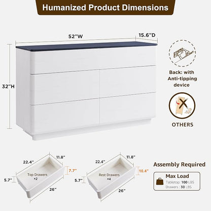 ACCOHOHO Modern 6 Drawer Dresser - Image 2