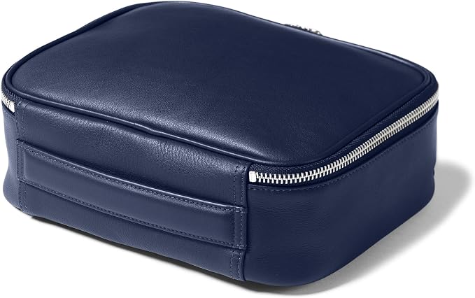 Leatherology Navy Blue Large Travel Organizer – Full-Grain Leather Toiletry Bag - Image 4