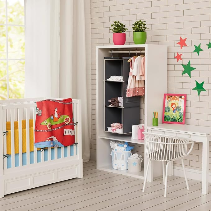 YOUDENOVA Hanging Closet Organizer, 3-Shelf Closet Hanging Storage Shelves - Image 2