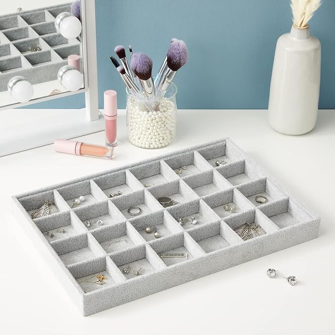 Juvale 2 Pack Velvet Jewelry Organizer Tray - Image 2