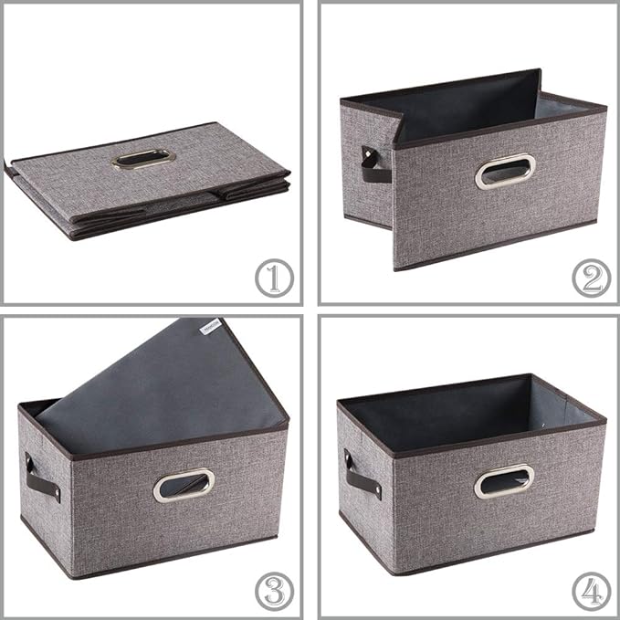 PRANDOM Fodable Storage Bins for Closet Decorative Fabric Storage Baskets Cubes - Image 4