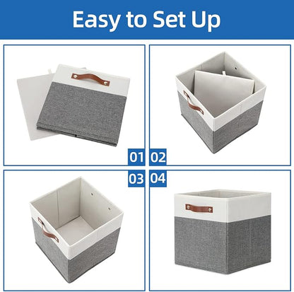 Temary Storage Cubes 12ﾗ12 Fabric Cube Storage Bins Foldable Storage Baskets - Image 7