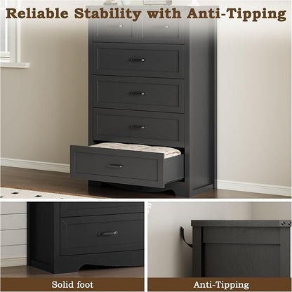 Tall 6-Drawer Dresser for Bedroom, Modern Wooden Chest of Drawers - Image 6