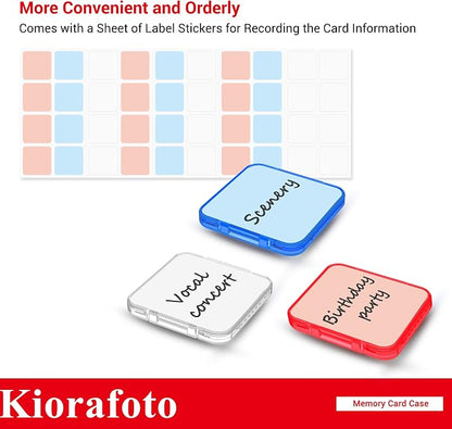 Kiorafoto SD Card Case with 36 Pack Individual Clear Plastic Memory Card Holders - Image 8