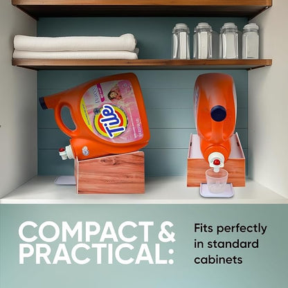 Skywin TidyFriend No-Spill Wood Liquid Laundry Detergent Dispenser Holder - Image 7