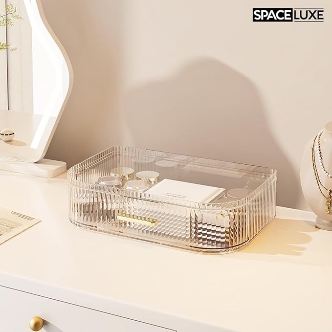Makeup Organizer with Drawers and 360° Rotating Brush Holder, Large Capacity - Image 4