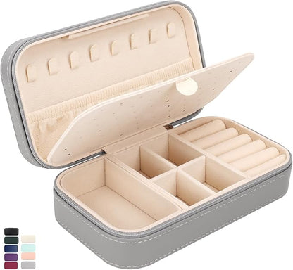 DesignSter Travel Jewelry Box, PU Leather Portable Jewelry Case, Small Jewelry by DesignSter
