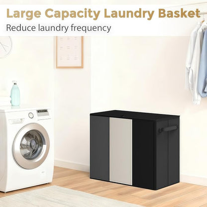 180L Laundry Hamper 3 Section, Large Laundry Basket - Image 8