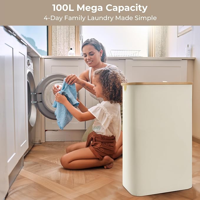 StorageWorks 100L Large Laundry Hamper - Image 5