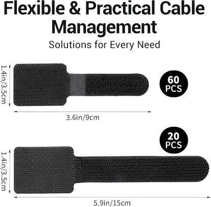 80 Pack Reusable Cable Ties - Image 2