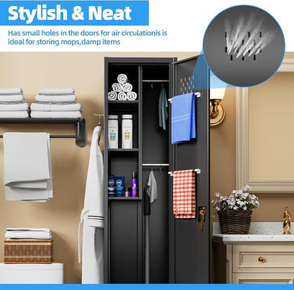 72''H Metal Broom Closet Storage Cabinet - Image 7
