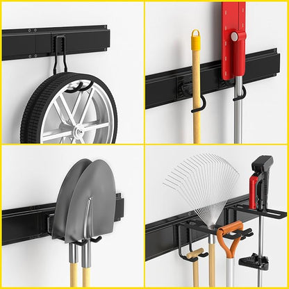 Wall Mount Tool Storage Rack, Garage Tool Organizer Wall Mounted Storage System - Image 3