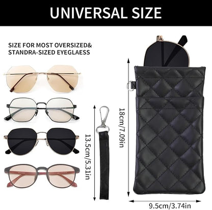Double Eyeglass Case Soft Dual Glasses Case - Image 2