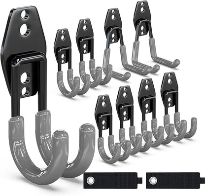 3-H Garage Wall Hooks 10 Pack, Garage Hooks Heavy Duty by 3-H