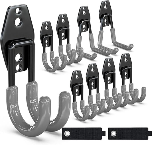 3-H Garage Wall Hooks 10 Pack, Garage Hooks Heavy Duty by 3-H