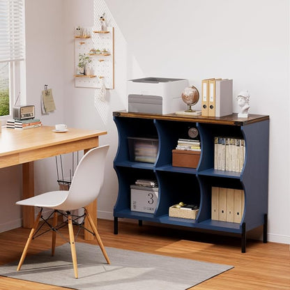 6 Cube Storage Shelf Organizer, Low Book Shelf Bookcase Entryway Table - Image 5