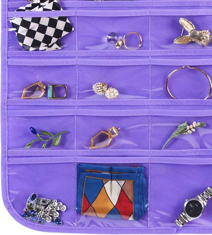 Bloss Hanging Jewelry Organizer, 80 Pockets Dual Sides Wall Jewelry Organizer - Image 3