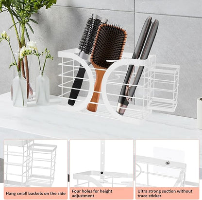 Elegant White Wall Mounted Hair Dryer Holder - Image 5