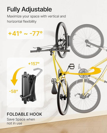 monTEK Heavy Duty Bike Wall Mount, Swivel Bike Wall Hanger Holds Up to 77lbs - Image 3