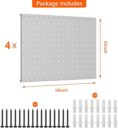 TORACK 4Pcs 12"x16" Metal Pegboard Panels - Image 4