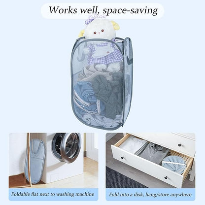 Upgraded 100L Extra Large Collapsible Laundry Hampers. Pop Up Laundry Basket - Image 5