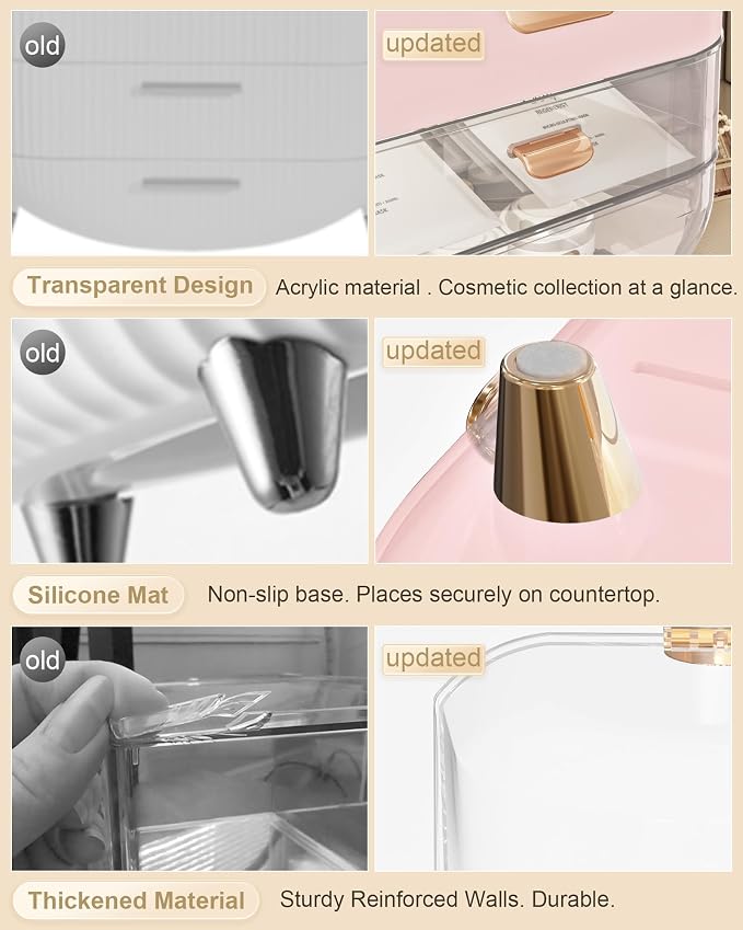 Makeup Organizer, Skincare Holder Bathroom Counter Organizer, Storage Box - Image 4