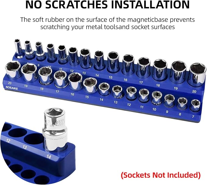 Magnetic Socket Organizer, 3/8" Drive Socket Trays, Holds 108 Pcs Standard and - Image 5
