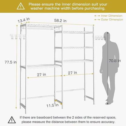 Ulif U5 Over the Washer and Dryer Storage Shelf, Laundry Room Space Saver - Image 3