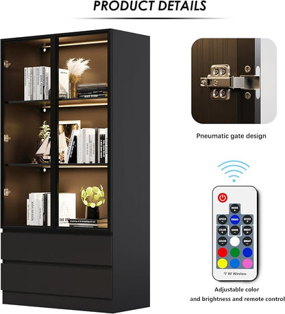 63'' Tall Glass Display Cabinet - Image 4