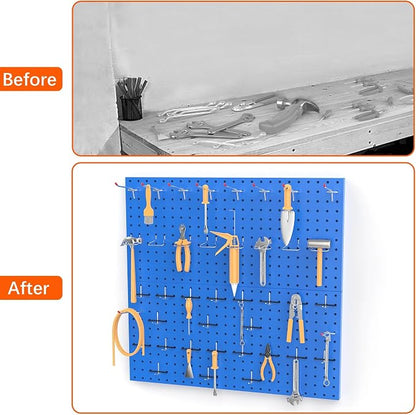 TORACK Metal Pegboard Wall Organizer 24" x 24" or 12" x 48" - Image 8